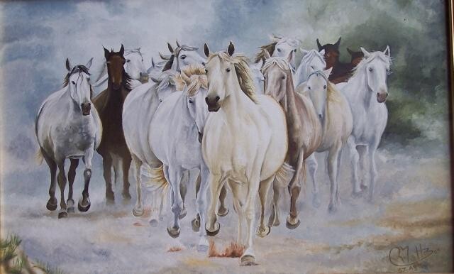 Pintura titulada "Tropilla (versión A…" por Rosario De Mattos, Obra de arte original, Oleo