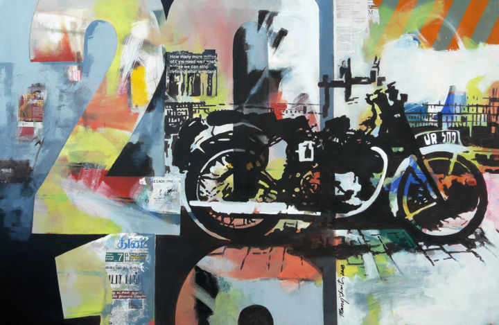 PARKED ALONE 拼贴, 38.6x59.5 in