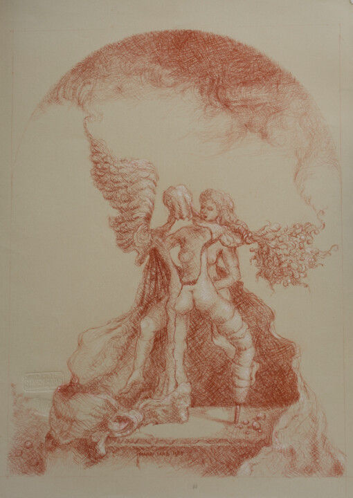 Drawing titled "Carpe Diem" by Mandy Sand, Original Artwork, Pencil