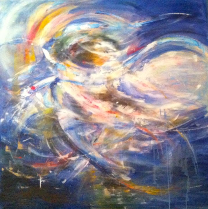 Painting titled "tourbillon" by Isabelle Reygaerts, Original Artwork, Acrylic