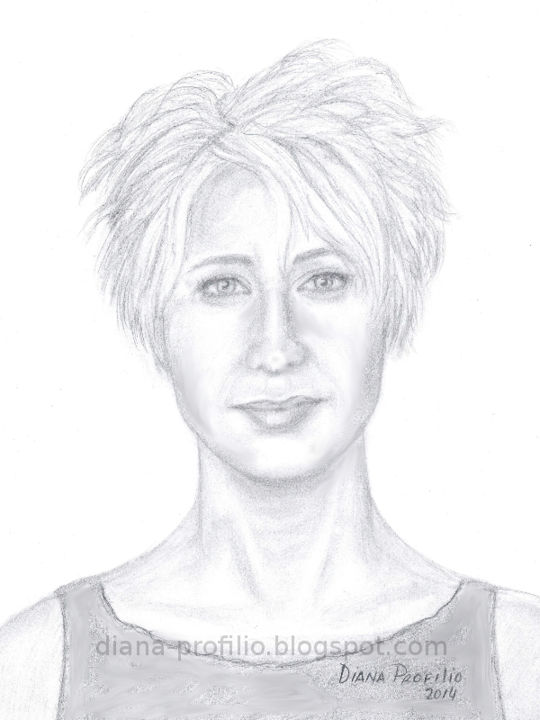 Dibujo titulada "Retrato de Maitena…" por Diana Profilio, Obra de arte original, Grafito