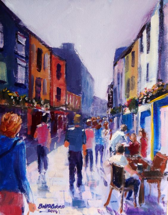 Pittura intitolato "Galway Quay St. Nic…" da Bill O'Brien, Opera d'arte originale, Olio