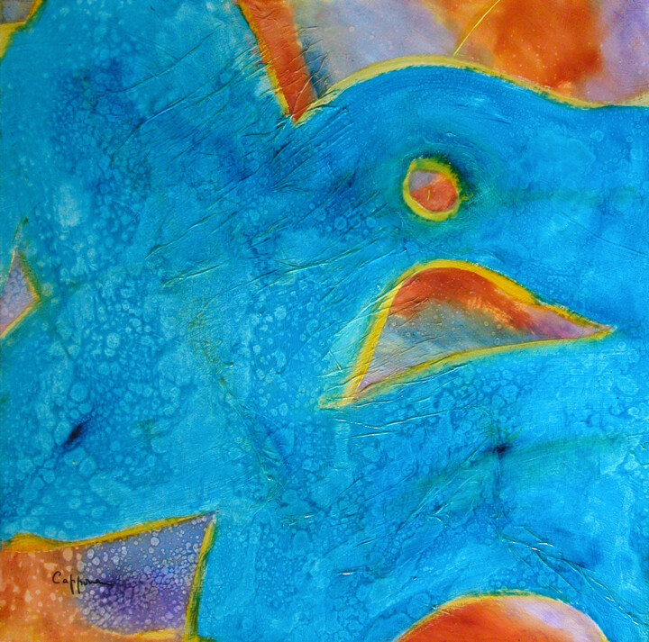 Oiseaux Bleus - Blue Birds 绘画, 31.5x31.5 in
