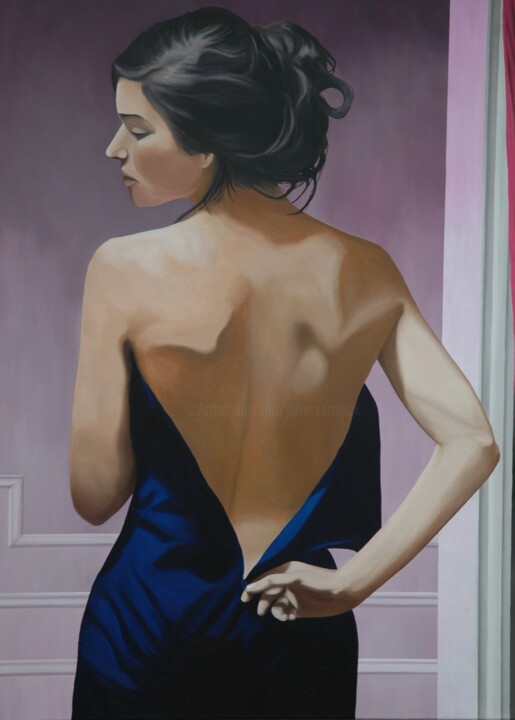 Painting titled "Boudoir Scene" by Peter Seminck, Original Artwork, Oil