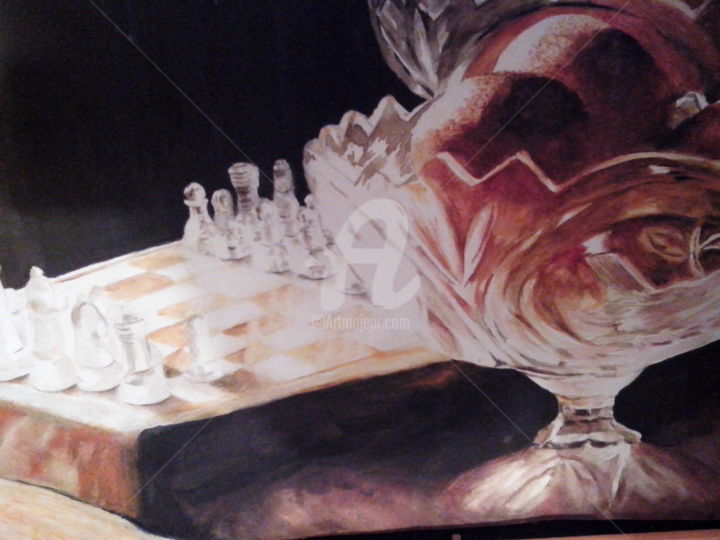 Painting titled "A nous deux" by Patricia Gistau, Original Artwork, Watercolor