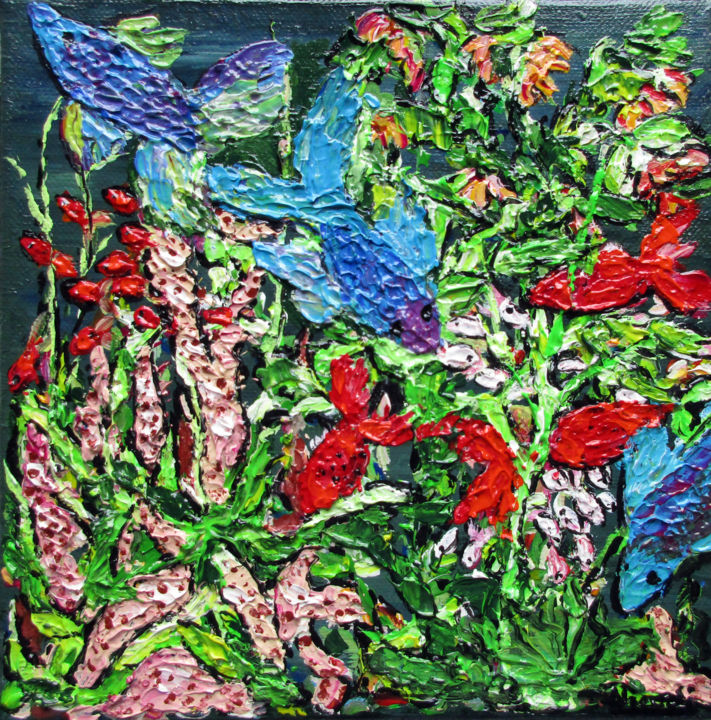 Peinture intitulée "L AQUARIUM 3" par Nicodi, Œuvre d'art originale, Acrylique