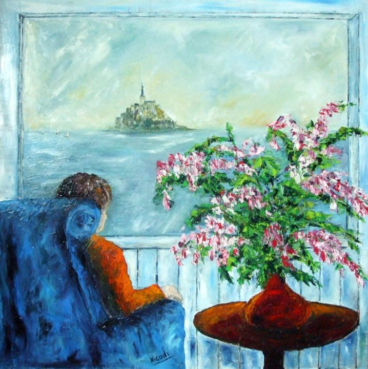 Pintura titulada "MAISON DE FAMILLE A…" por Nicodi, Obra de arte original, Oleo