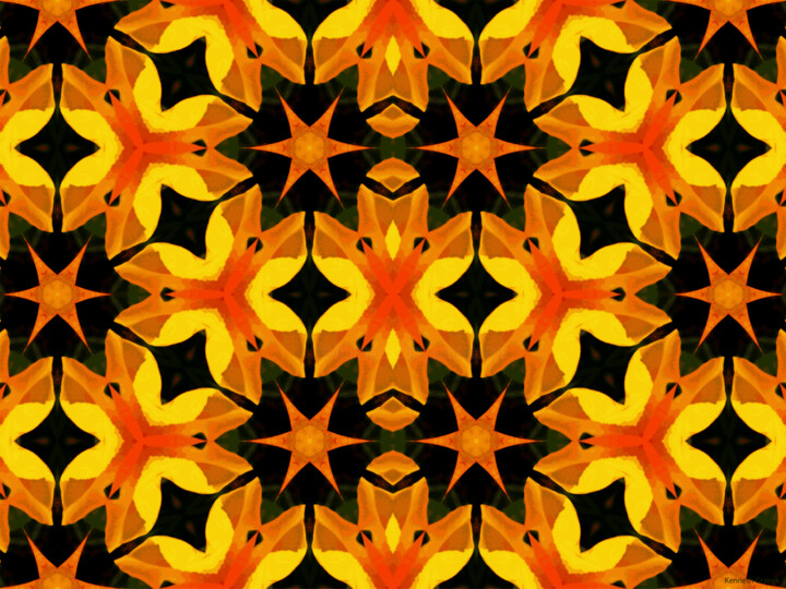 Digital Arts titled "Kaleidoscope Geomet…" by Ken Grzesik, Original Artwork, Digital Painting