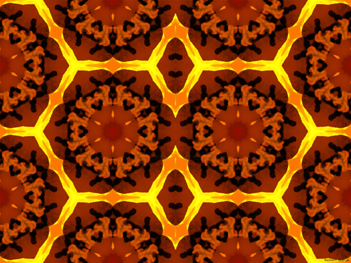 Digital Arts titled "Kaleidoscope Geomet…" by Ken Grzesik, Original Artwork, Digital Painting