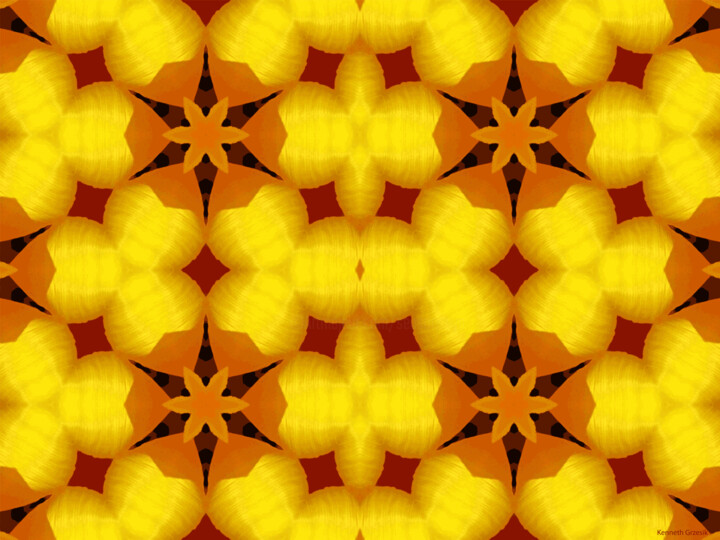 Digital Arts titled "Kaleidoscope Geomet…" by Ken Grzesik, Original Artwork, Digital Painting