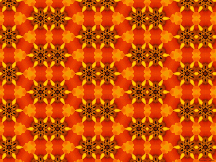 Digital Arts titled "Kaleidoscope Geomet…" by Ken Grzesik, Original Artwork, Digital Painting