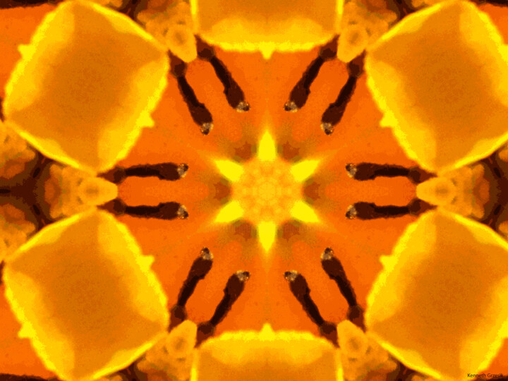 Digital Arts titled "Kaleidoscope Geomet…" by Ken Grzesik, Original Artwork, Digital Painting