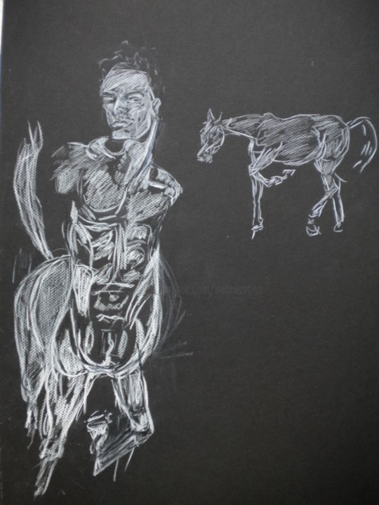 Dessin intitulée "ph  le centaure est…" par Herve Yann Dubois, Œuvre d'art originale, Encre
