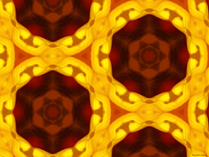 Digital Arts titled "Kaleidoscope Geomet…" by Ken Grzesik, Original Artwork, Digital Painting