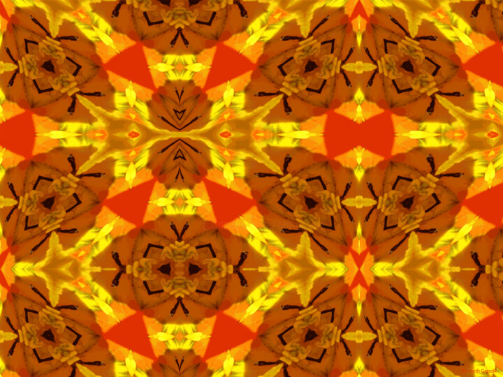 Digital Arts titled "Kaleidoscope Geomet…" by Ken Grzesik, Original Artwork, Digital Painting