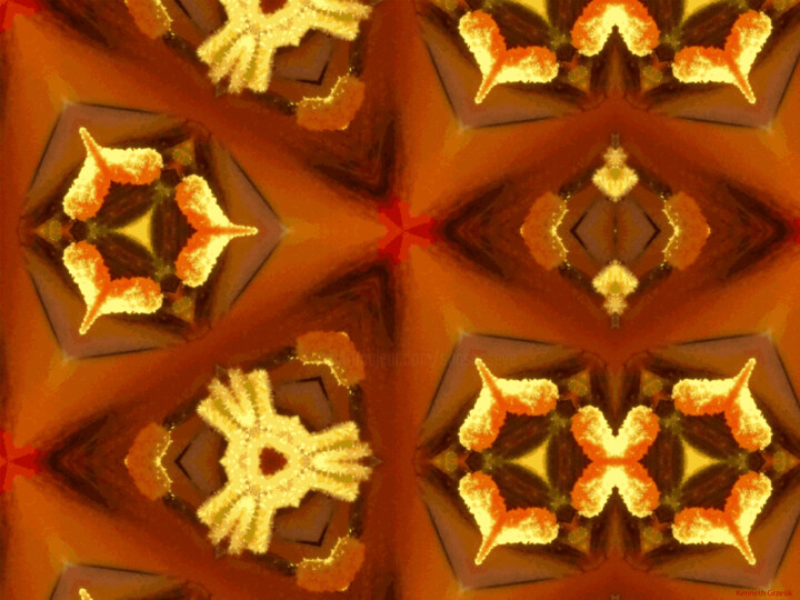 Digital Arts titled "Kaleidoscope Geomet…" by Ken Grzesik, Original Artwork, Digital Painting