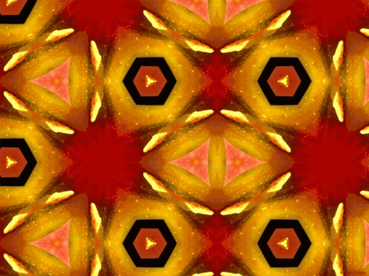 Digital Arts titled "Kaleidoscope Geomet…" by Ken Grzesik, Original Artwork, Digital Painting