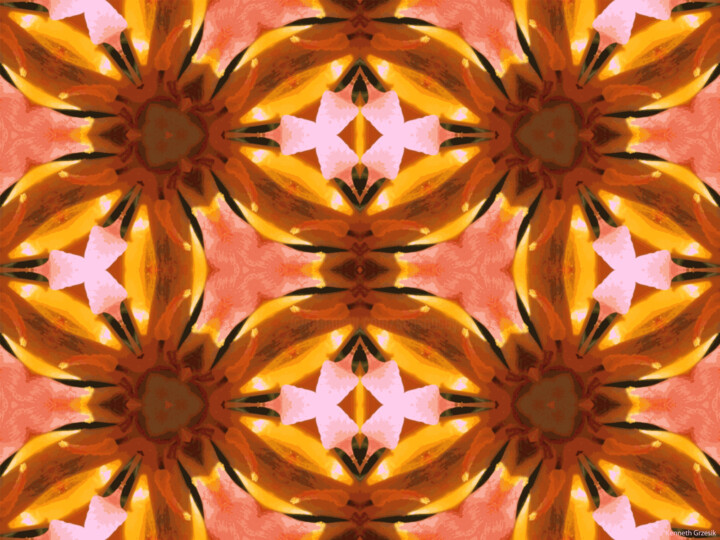 Digital Arts titled "Kaleidoscope Geomet…" by Ken Grzesik, Original Artwork, Digital Painting