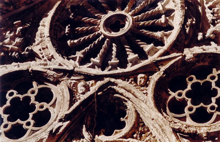 Peinture intitulée "Remplage, Florence,…" par Paul Dmoch, Œuvre d'art originale