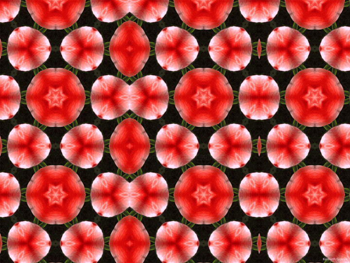 Digital Arts titled "Kaleidoscope Geomet…" by Ken Grzesik, Original Artwork, Digital Painting
