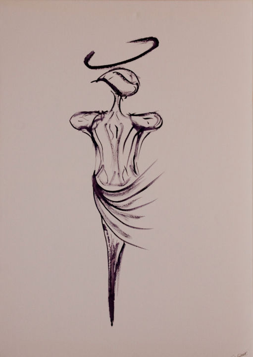 Drawing titled "torera féria de Nîm…" by Abstraction Picturale, Original Artwork, Conté