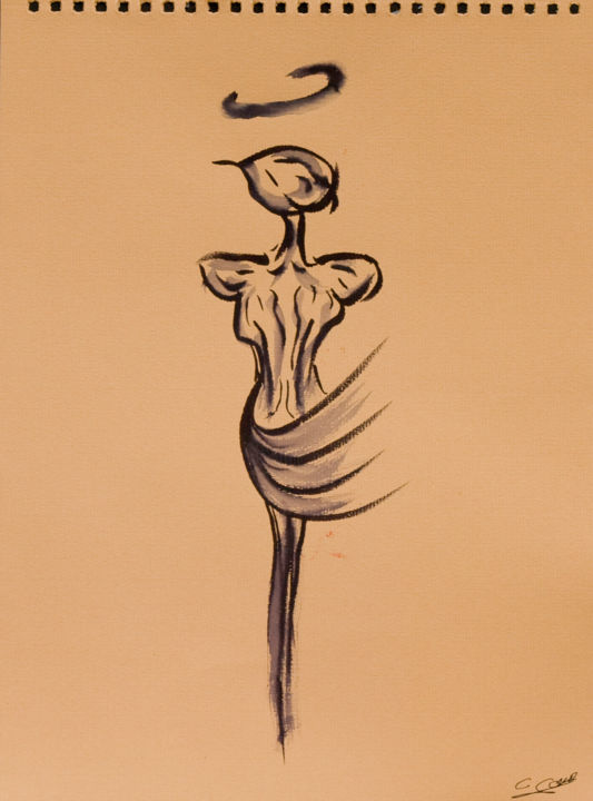 Drawing titled "torera féria de Nîm…" by Abstraction Picturale, Original Artwork, Conté