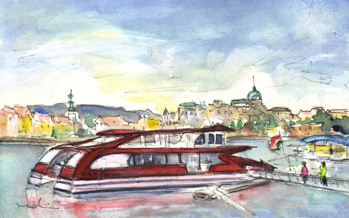 The Danube In Budapest 01 绘画, 5.1x8.3 in