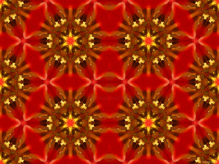 Digital Arts titled "Kaleidoscope Geomet…" by Ken Grzesik, Original Artwork, Digital Painting