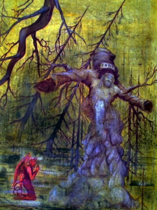 The devil praying 绘画, 27.6x0.4 in