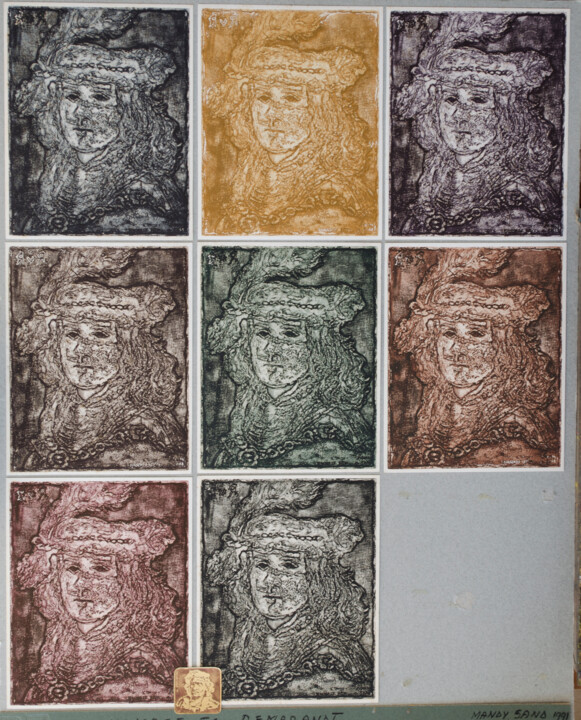 Printmaking titled "Homage to Rembrandt…" by Mandy Sand, Original Artwork, Etching