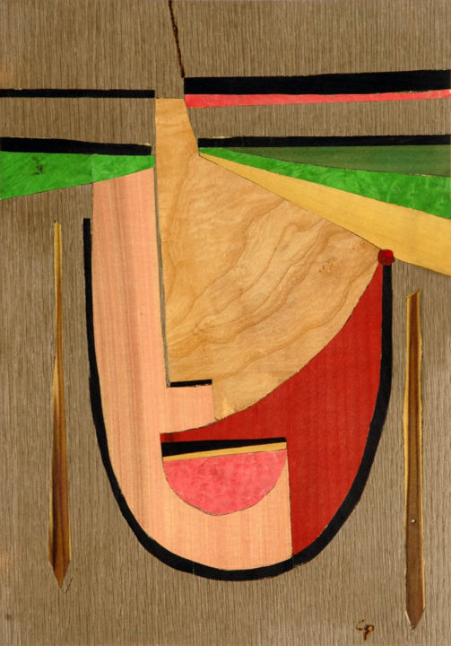 Collages intitulée "Volto" par Fulvio Ciccone, Œuvre d'art originale