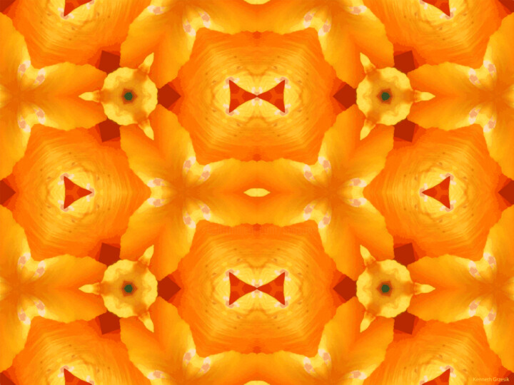 Digital Arts titled "Kaleidoscope Geomet…" by Ken Grzesik, Original Artwork, Digital Painting