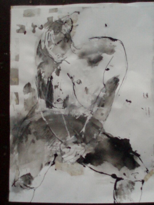 Peinture intitulée "dessin sur papier n…" par Catherine Monmarson, Œuvre d'art originale, Acrylique