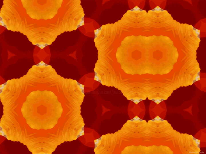 Digital Arts titled "Kaleidoscope Geomet…" by Ken Grzesik, Original Artwork, Digital Painting