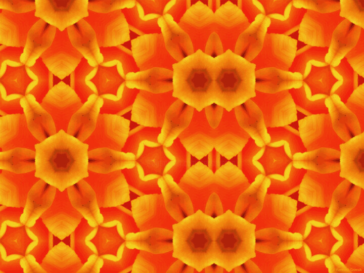 Digital Arts titled "Kaleidoscope Geomet…" by Ken Grzesik, Original Artwork, Digital Painting