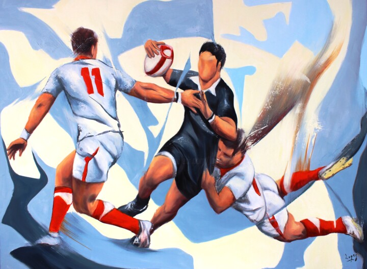 Rugby double lame 绘画, 23.6x31.5 in