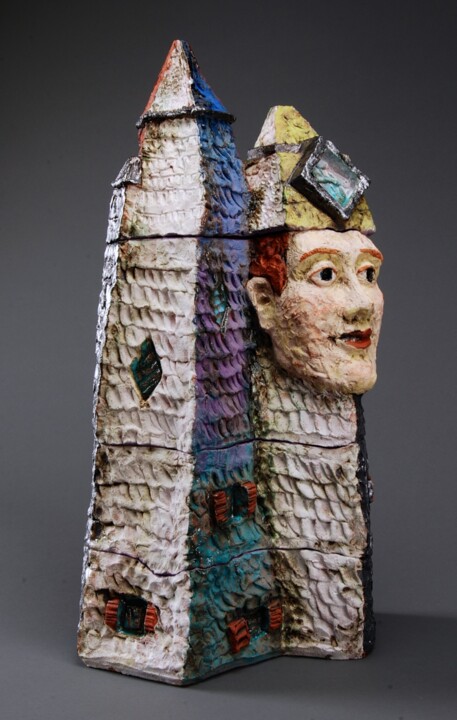Sculpture titled "Diamond Lantern" by Cheryl Tall, Original Artwork, Ceramics