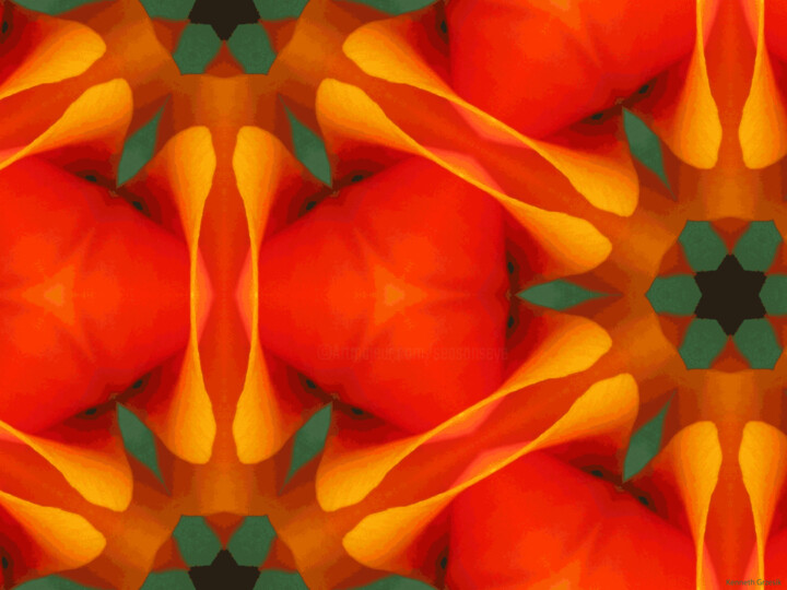 Digital Arts titled "Kaleidoscope Geomet…" by Ken Grzesik, Original Artwork, Digital Painting