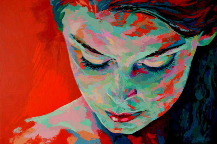 Malerei mit dem Titel "Hestia" von Rudolf Rox, Original-Kunstwerk, Acryl