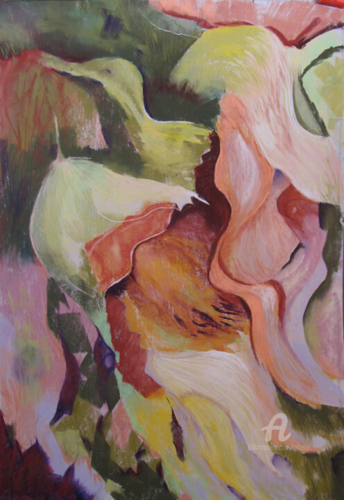 Peinture intitulée "DESTRUCTURE" par Claudette Allosio, Œuvre d'art originale, Pastel