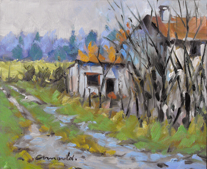 "Vieille ferme à Mes…" başlıklı Tablo Christian Arnould tarafından, Orijinal sanat, Petrol