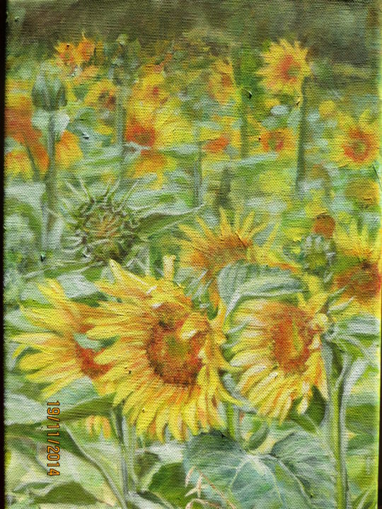 Peinture intitulée "les-tournesols.jpg" par Chantal Martin (chm), Œuvre d'art originale, Acrylique