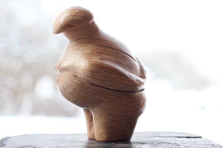 Scultura intitolato "Bonhomme" da Max Bernard, Opera d'arte originale, Legno