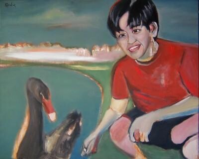 Feeding Time 绘画, 24x30 in