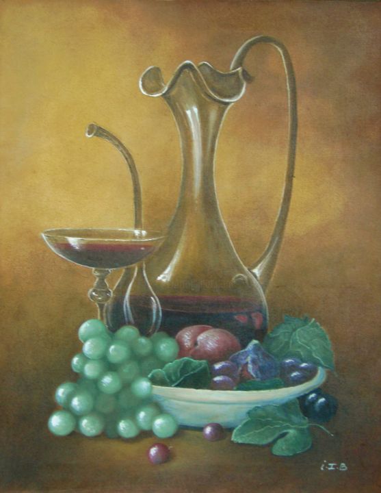 Peinture intitulée "Le Pichet en Cristal" par Isabelle, Œuvre d'art originale