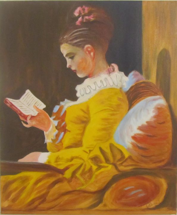 La Liseuse(D'après Fragonard), 絵画 Z.Akliによって | ArtMajeur