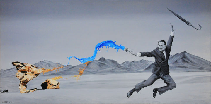 The only difference between the surrealists and myself is... 绘画, 19.7x39.4 in