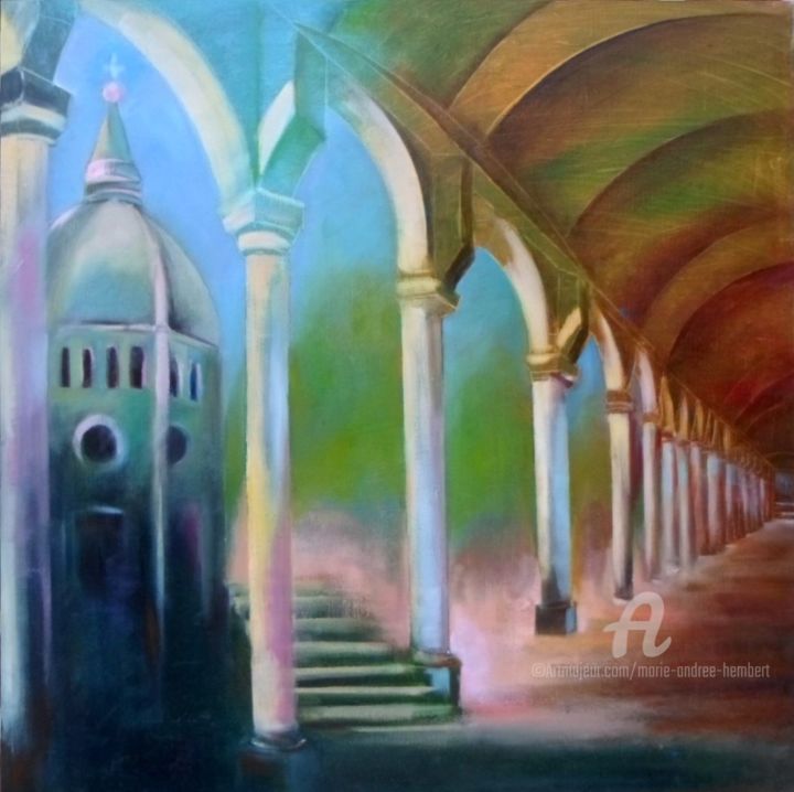 Peinture intitulée "De l'ombre à la lum…" par Marie Andrée Hembert, Œuvre d'art originale, Huile