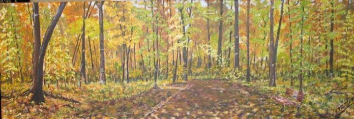 Peinture intitulée "AUTOMNE" par Chantal Martin (chm), Œuvre d'art originale, Acrylique