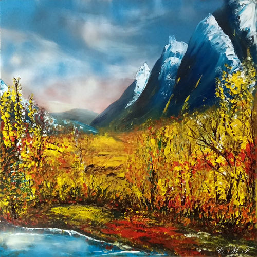Peinture intitulée "Couleurs d'automne" par Emmanuelle Menny Fleuridas, Œuvre d'art originale, Acrylique Monté sur Châssis e…